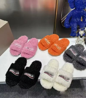 Women Shoes Winter Platform Slippers Lady Multi Color Indoor Home Soft Fluffy Fuzzy Slide With Embroidery Warm Fur slippers