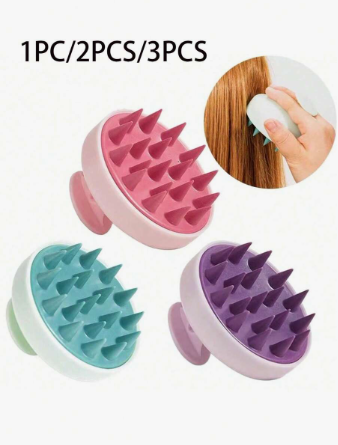 1pc/2pcs/3pcs Shampoo Comb Scalp Massager Shampoo Brush Scalp Care Brush For Scalp Care, Ultra Soft Scalp Massager, Comprehensive Design Scalp Remover For Deep Cleaning, Dandruff Removal And Hair Growth, Suitable For Men, Women Hair Brush, Macaron Color S