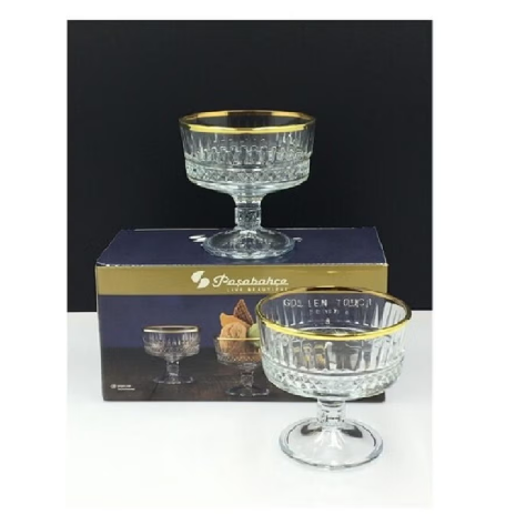 2-Piece Elysia Golden Touch Ice Cream Bowl, 250 ml Clear 250ml