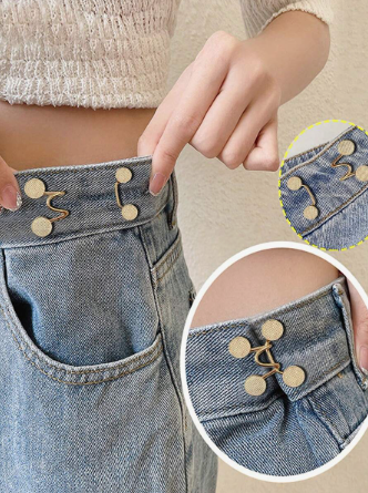 1pc Women's Brooch Set With Tightened Waist Brooch, Studless Alloy Daisy Pants, Jeans, Adjustable Waist Brooch Clothing Accessories (Without Card)