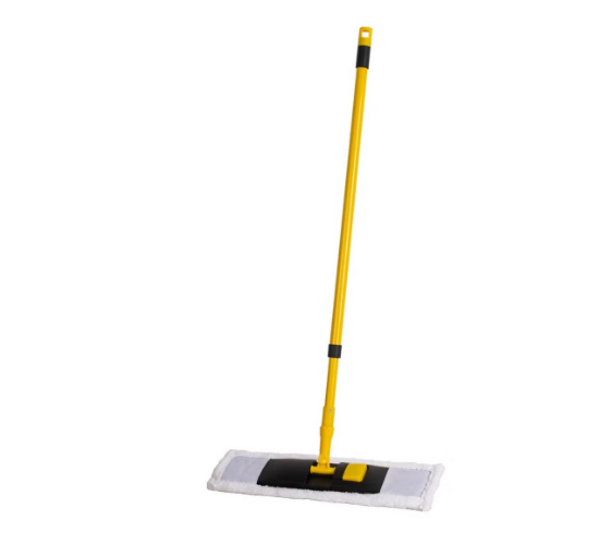 Royalford RoyalBright Microfiber Mops RF12254 Micro & Cotton Flat Mops Trapezoid Shaped Extendable Telescopic Iron handle 10X High Absorbency Wide Base No Scratches Multicolour
