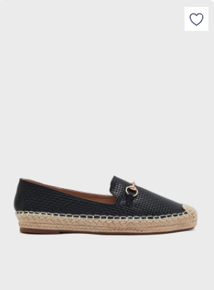 Horsebit Textured Flat Espadrille