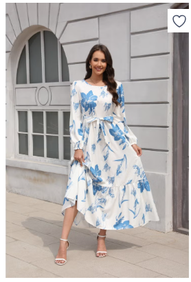 Maxi Dresses for Curvy Women Casual 3/4 Sleeve