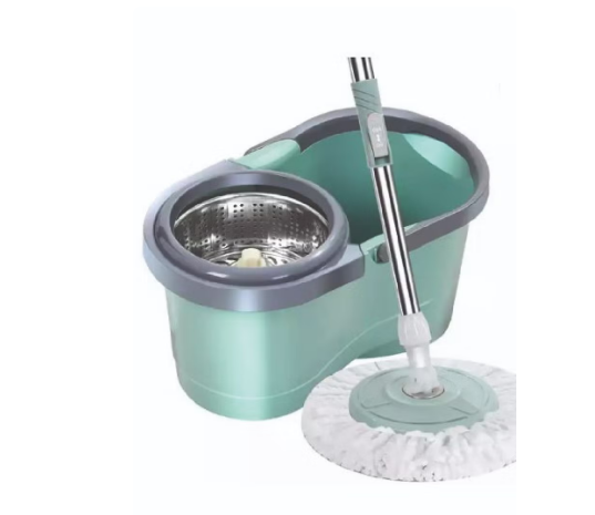reamons link Mop and Bucket Set 360 Degree Spin Rotating Mop with Bucket 2 Microfiber Heads and