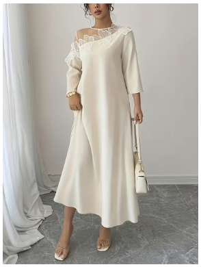 BK0629041 Targeted Elegant Special Spring/Autumn Women's Three-Quarter Sleeve Loose Dress