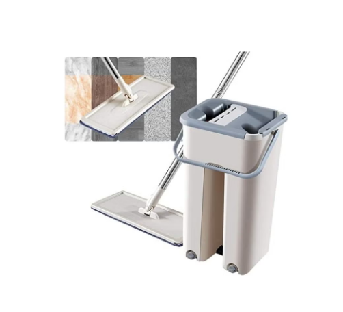 Dreamons link Floor Cleaning Tools, Sided Free Hand Washing Flat Mop Floor Mop Dust Push Mop Set, 