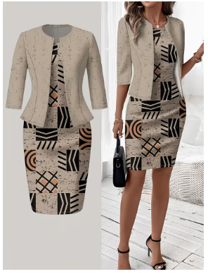 Spring, Summer, and Autumn Open-front Cardigan Top with a Slim Waist and Printed Design