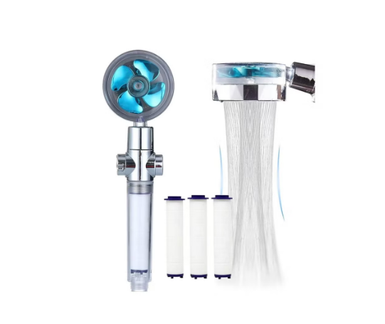 High Pressure Shower Head Sprayer with extra filter & Teflon, filtration System for Reduce Hair Loss, Boost Skin, Filter, Purify and Save Water One Key Pause Switch 360 Degrees Rotating,Simple Home Installation(BLUE)