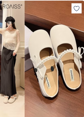 Women's Flat Shoes Versatile Professional Shoes for All-Day Comfort with Breathable Materials, Wear-Resistant Low-Heel, Low-Cut Profile Daily Commute Work Pearl Bow Round-Toe Slip-On Shoes, Apricot