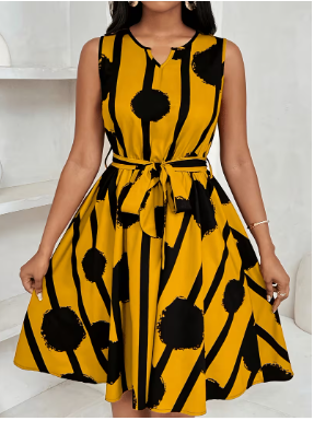 Women's Printed Sleeveless Dress
