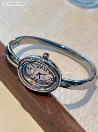 1pc Women's Bracelet Watch, Oval Roman Numeral Small Dial, Non-Adjustable Strap, Retro British Style, Niche Luxury Fashion Quartz Watch, Suitable For Occasions Like Holidays, Parties, Weddings, Back To School, Christmas, Thanksgiving, Halloween, Easter, A