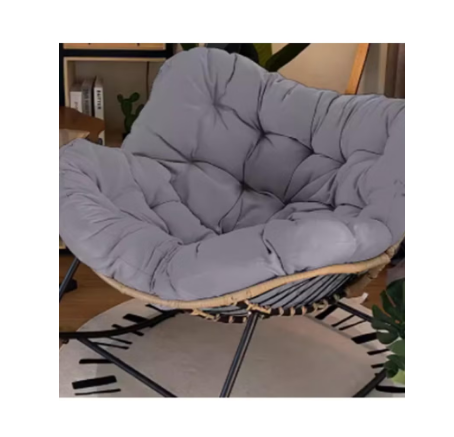 Comfortable Indoor Outdoor Rocking Chair with Padded Ottoman, Relaxing Egg Chair for Living Room, Bedroom, Patio, Garden