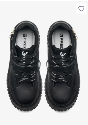 Freddy Women’s Black Platform Sneakers – Chunky Sole Casual Shoes with Gold Chain Detail