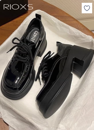 Women's Chunky Platform Loafers, Trendy Patent Leather Lace Up Platform Oxford Shoes, Soft Comfortable Casual Dressy Shoes, Non-slip Round Toe Platform Loafer Shoes for Business, Formal, Date, Camping, Casual and More, Black