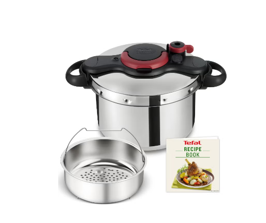 TEFAL Pressure Cooker | Clipso Minut Easy 7.5L | Stainless steel | All heat sources including induction | Cooks Up To 2 Times Faster | Vitamins Preserved |Made in France| 2 Years Warranty | P4624866 Stainless Steel