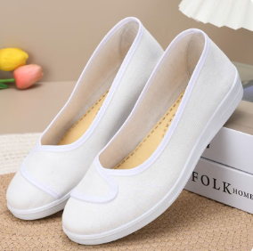 Nurse shoes womens white shoes breathable beauty shoes flat Medical shoes work cloth shoes slip-on soft bottom womens shoes Nurse shoes White