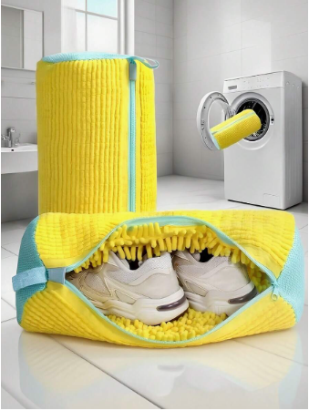 2pcs/1pc 360° Shoe Washing Bag, Machine Washable, Slouchy Essential, Supports Hanging Drying, Suitable For All Types Of Shoes, Men's Shoes, Women's Shoes And Sports Shoes/Holiday Essentials/Bathroom Accessories/Travel Essentials/Bathroom