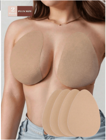 2 Pairs Invisible Breast Enhancing Stickers - Self-Adhesive Push-Up C-E Cup Backless Bra Lift Tape, Disposable Self-Adhesive Lift Stickers Suitable For Busty Women, Strapless Bra