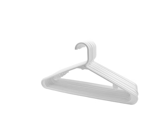 20 Piece Lightweight Adult Plastic Hanger, Non-Slip Space-Saving Hangers for Shirts,Dresses, Tops & All Your Clothing Needs Ideal for Home, White 42x23cm