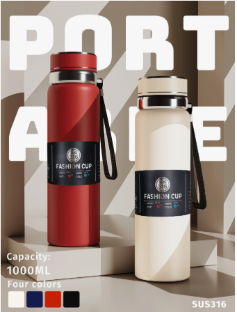 1 Piece 33.81oz Stainless Steel Insulated Water Bottle - Tumbler Coffee Cup Car Cup Water Cup Large Capacity, Leakproof, Portable, Suitable For Outdoor Activities, Mountain Climbing, Camping Water Bottle Sports And Travel - With Lid Can Be Used As A Water