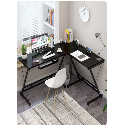 L Shape Gaming Table Computer Desk with Large Monitor Stand Study Writing Workstation 278 x 48 x 74 cm