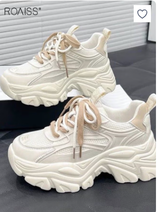 Women Stylish Chunky Sneakers, Lace up Non Slip Platform Shoes, Versatile Low Top Sneakers with Soft Lining, Casual Comfy Sports Shoes for Ladies, Suitable for Daily Wear and Outdoor Activities