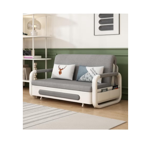 Pull-Out Foldable Sofa Bed with Storage Space Double-Seat Multi-Functional Sofa, Modern Style Living Room and Bedroom Comfortable Sofa Bed Chair