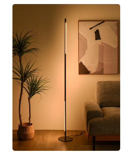 Floor Lamp LED Modern Standing Light with Remote Control & Foot Switch, Height 3 Levels & Rotatable, 3 Color & Stepless Brightness Dimmer for Living Room Corner Lamp, Office Task Light