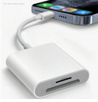 1pc 2-In-1 SD Card Camera Reader Adapter, Compatible With IPhone/Compatible With IPad Series, Supports SD And TF Cards, Portable SD Card Reader Plug And Play Compatible With IPhone 14 Pro Max/14 Pro/14 Plus/14/13/12/11/XS/XR/8/7/6, Compatible With IPad, S