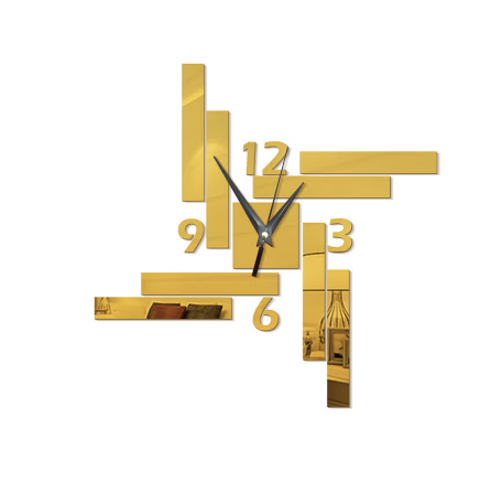 Artistic Wall Clock For Home Decoration Gold 30 x 30cm