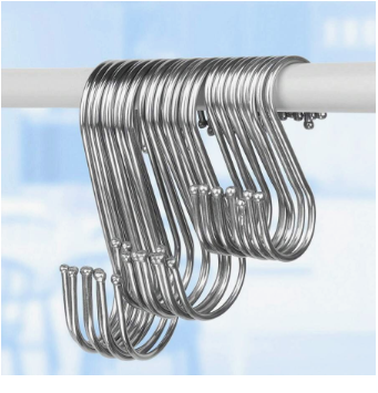 10pcs Extra Large S-Shaped Hook, Heavy Stainless Steel Hook, Kitchen Hook Household S-Shaped Metal Steel Pipe S-Hook, Has Many Uses, Which Is Very Suitable For Clothing, Kitchen Utensils, Tableware, Plants, Towels, Garden Tool