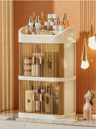 Cosmetic Storage Box, Desktop Drawer Style, High-End Luxury, Dust-Proof, Vanity Organizer Rack, Suitable For Skincare Products, Large Capacity