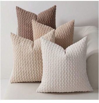 1Pc Corn Texture Bubble Plush Pillowcase, Nordic Cream Style Decorative Pillow Cover, Exquisite Simple Versatile Cushion Cover, Soft Skin-Friendly Comfort Sofa Cover, 3D Stereo Texture Design. Premium Color Matching For Festive Decoration, Perfect For Liv