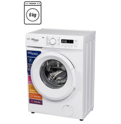 6Kg 1000 RPM Front Load Washing Machine LED Display With 5 Star Energy Efficient 15 Wash Programs Child