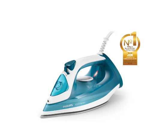 Philips Steam Iron Series 3000-2100W, 140 G Steam Boost, Ceramic, 30g/min Continuous Steam, 300ML, Blue - DST3011/26 300 ml 2100 W DST3011/26 Blue