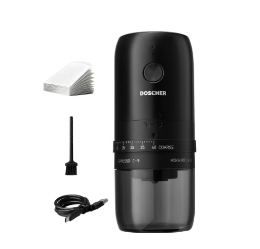 Portable V60 Burr Coffee Grinder with 40 Adjustable Settings & 25g Capacity, 1800mAh Rechargeable Coffee Bean Grinder with Conical Ceramic Burr, for Travel, Camping, Office, Espresso, etc