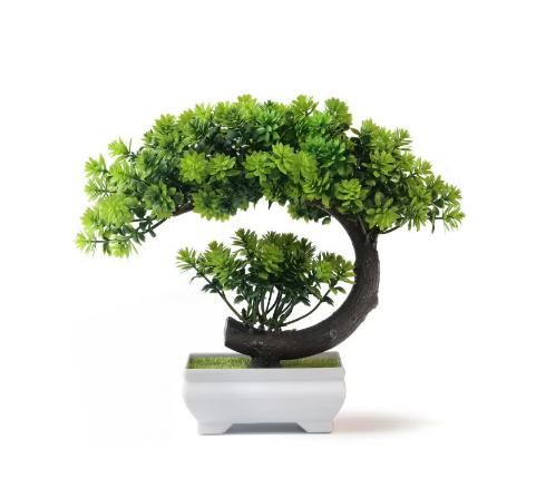 Small Artificial Bonsai Tree Desk Decor Fake Plants, Tall 8.5"