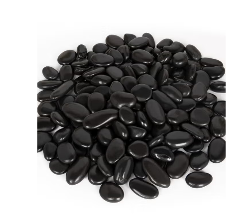 1-5Kg Black Pebbles for Indoor Plants, River Rocks for Landscaping, 1.5-7.0cm Decorative Rocks for Planters and Pot, High Polished Stones for Vase Filler Fish Tank Garden