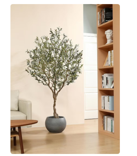 210CM Artificial Olive Tree – Tall Faux Indoor Olive Plant with Lifelike Silk Leaves, Olive Branches & Fruits, Modern Home & Office Decor, Perfect Housewarming Gift