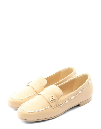 CHANEL Pre-Owned 1986-1988 coco mark leather flat shoes