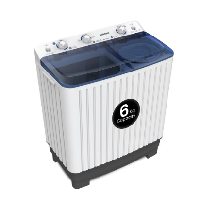 6.0KG Wash /4.5KG Spin Capacity Twin Tub Washing Machine, 400W Wash Power, Air Drying, IPX4