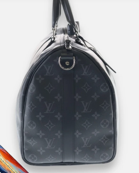 Louis Vuitton Monogram Eclipse Keepall Bandouliere 45 Leather PVC Bag