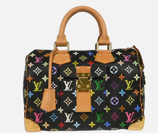 Louis Vuitton Black Monogram Multicolor Speedy 30 Handbag M92642 SP0043 194462