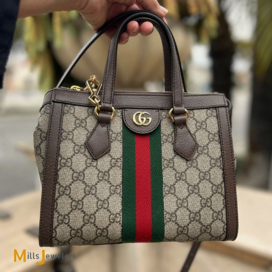 Gucci GG Ophidia Supreme Canvas Small Tote Crossbody Bag