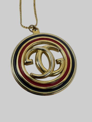 Gucci Interlocking G Pendant Gold Tone Vintage Necklace EBAY LIVE