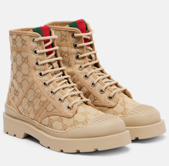 Gucci GG Canvas combat boots