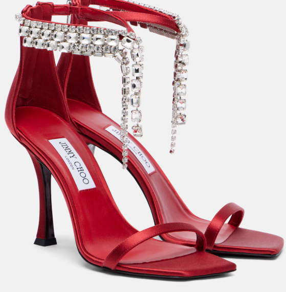 Jimmy Choo Verity 100 embellished satin sandals